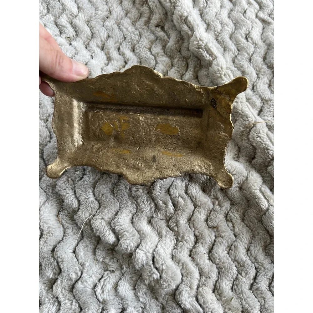 1930s ANTIQUE METAL DESKTOP INKWELL INKSTAND